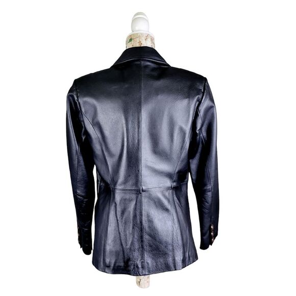Terry Lewis Classic Luxuries Stunning Black Leather Coat Jacket EXCELLENT - Picture 6 of 11